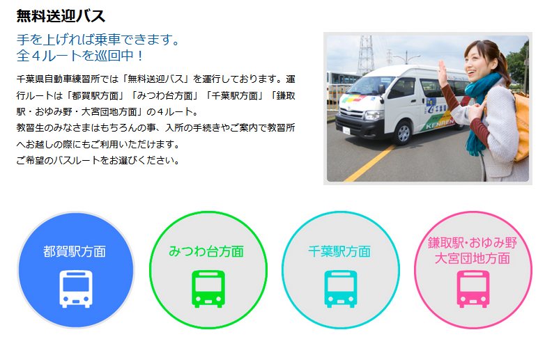 千葉県自動車教習所送迎バス時刻表